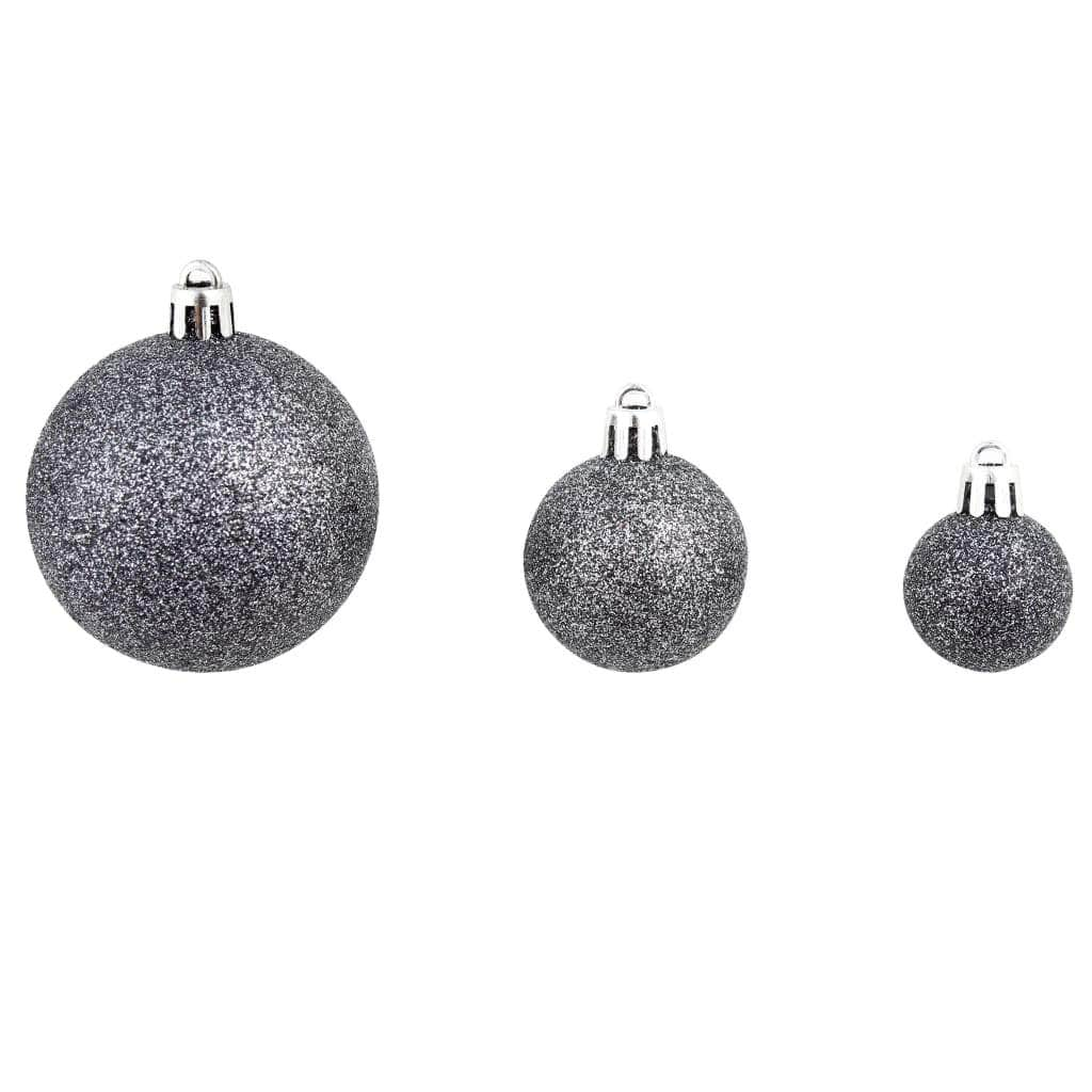 100 Piece Christmas Ball Set White/Grey