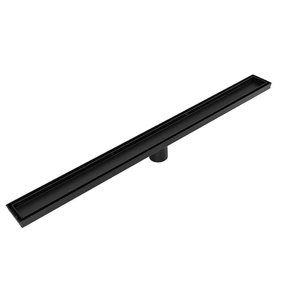 1000Mm Black Grate Shower Drain With Centre Outlet