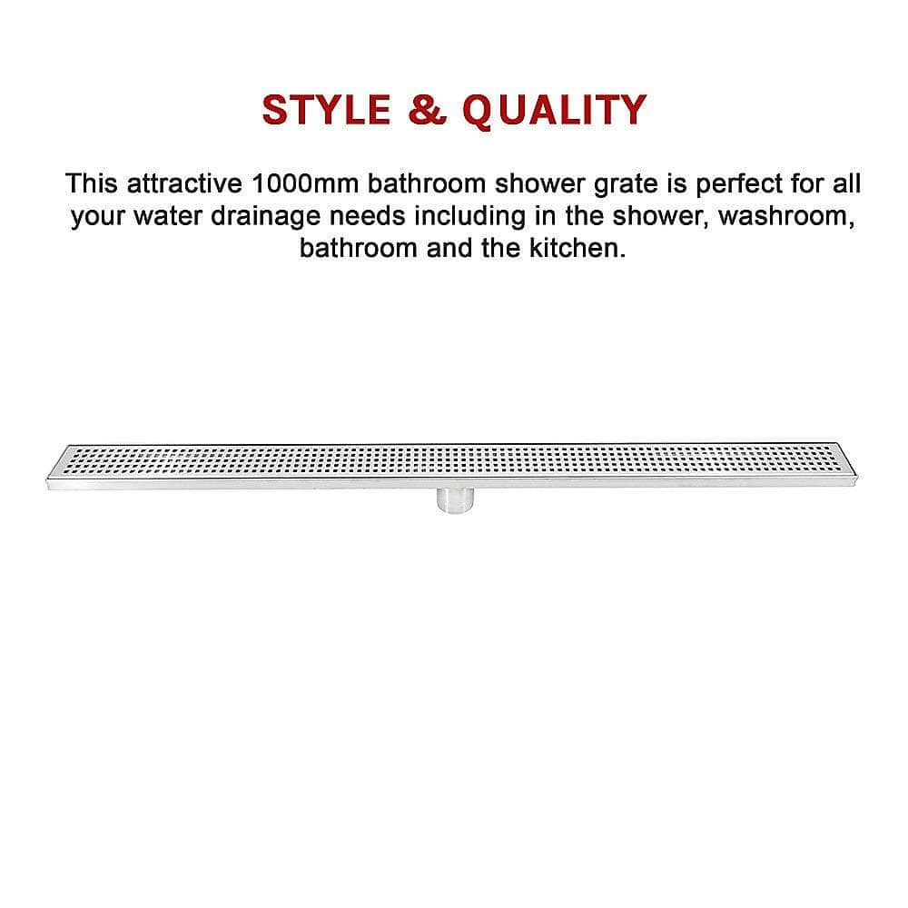 1000Mm Stainless Steel Grate Shower Drain Square Pattern