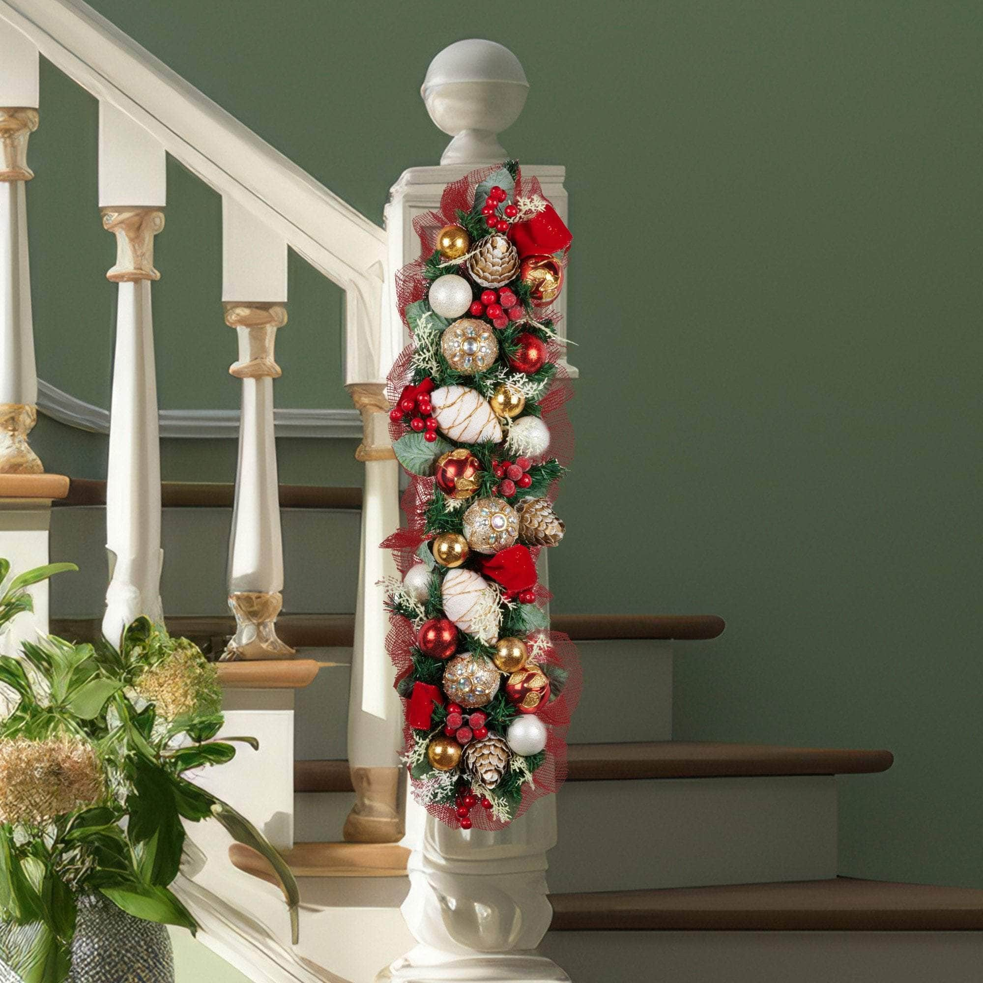 100cm Festive Floral Christmas Garland