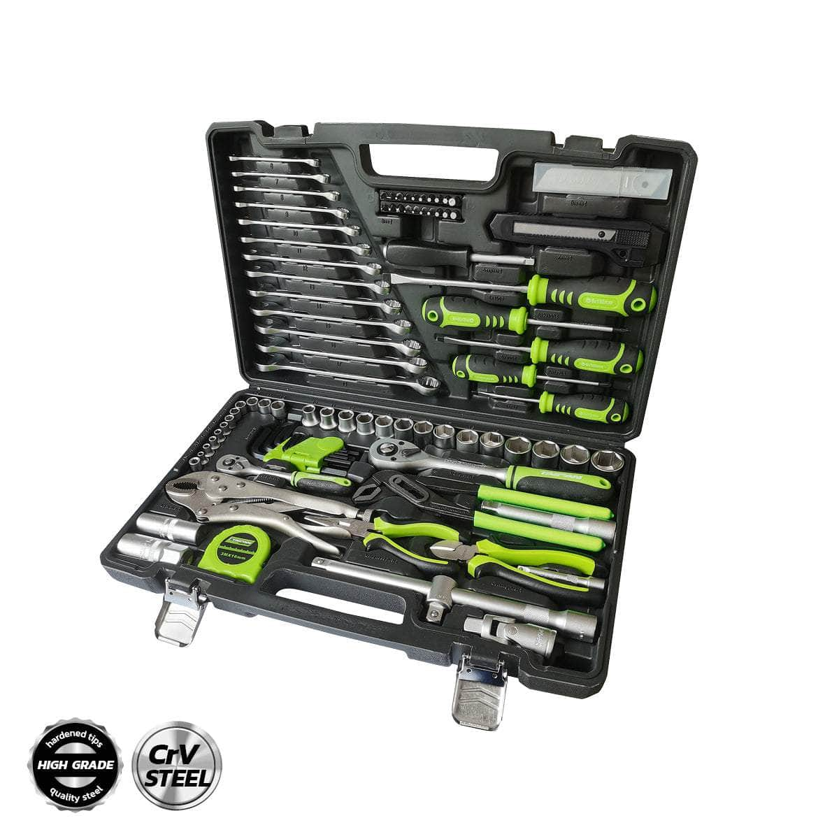 100PCE Home Auto Premium Quality Tool Set Case Chrome Vanadium Steel