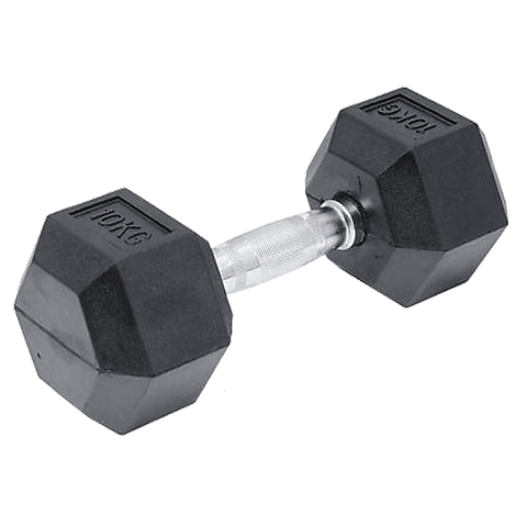 10Kg Commercial Rubber Hex Dumbbell Gym Weight