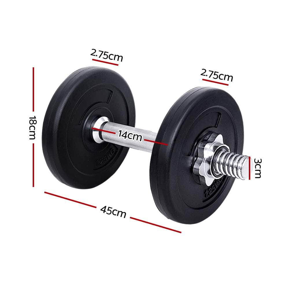 10Kg Dumbbell Set Weight Plates Dumbbells Lifting Bench