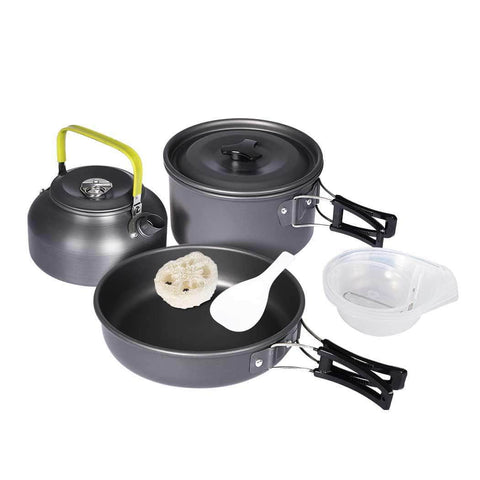 10Pcs Camping Cookware Set Cooking Bowl Pot Pan