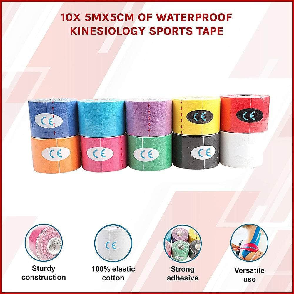 10X 5Mx5Cm Of Waterproof Kinesiology Sports Tape