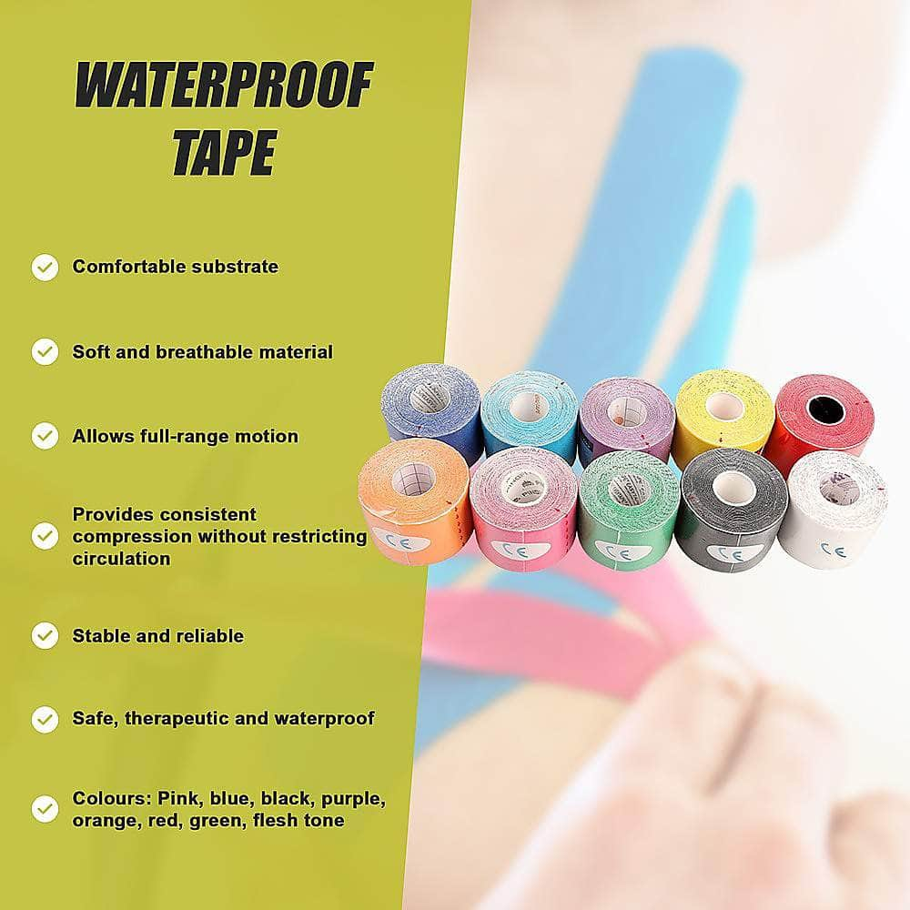 10X 5Mx5Cm Of Waterproof Kinesiology Sports Tape