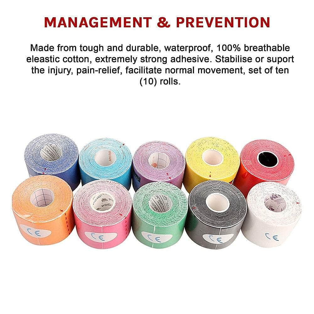 10X 5Mx5Cm Of Waterproof Kinesiology Sports Tape