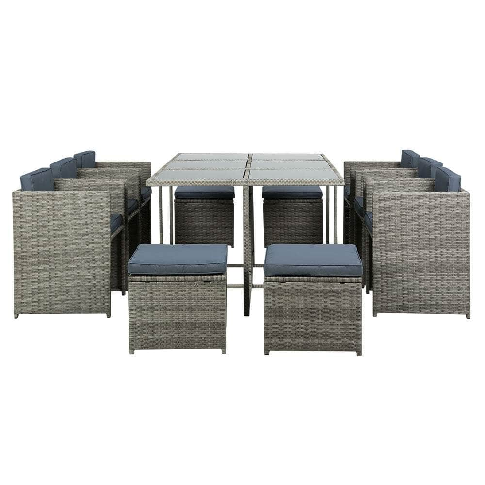 11 PCS Outdoor Dining Set Table Chairs Patio Lounge Setting Furniture