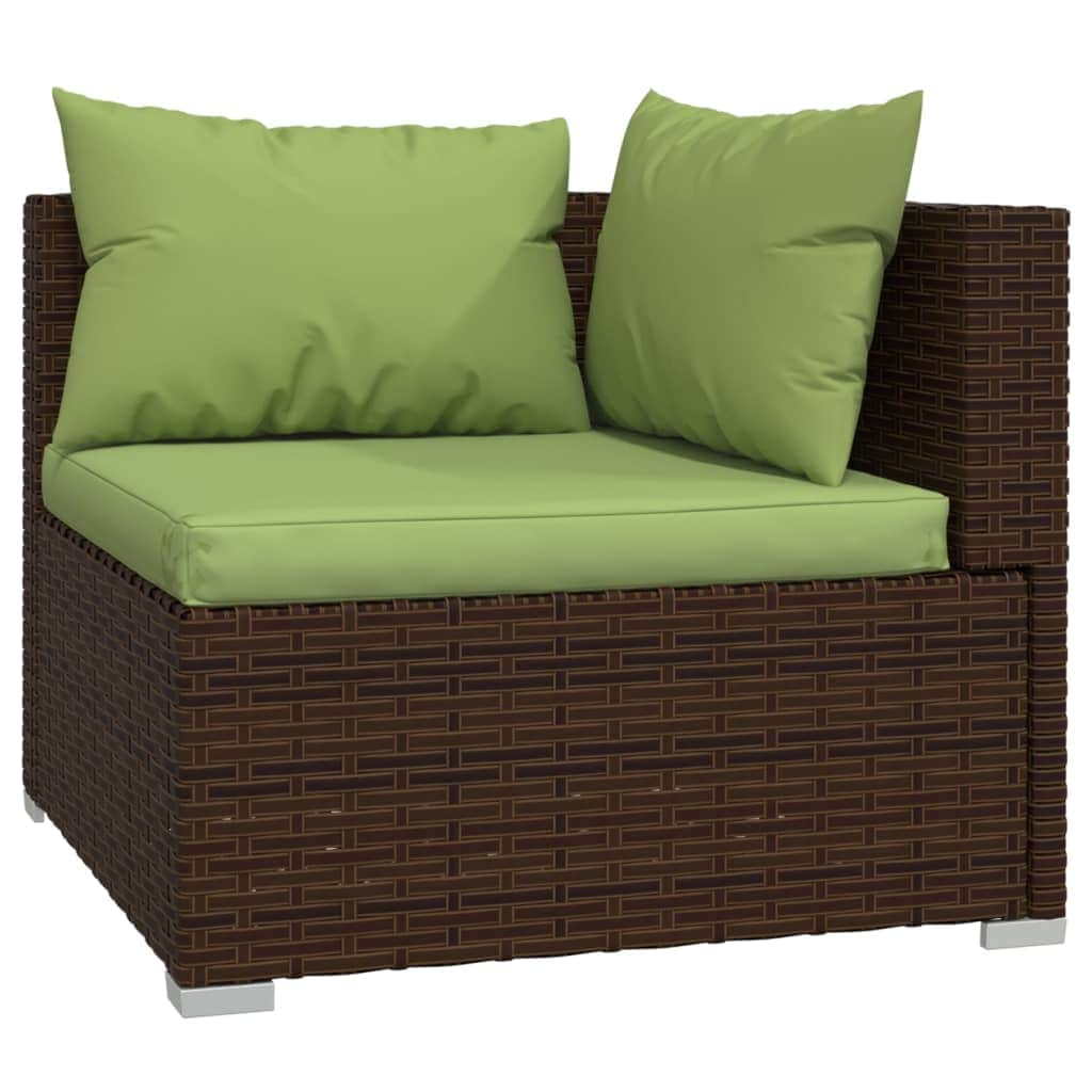 11 Piece Garden Lounge Set with Cushions Poly Rattan