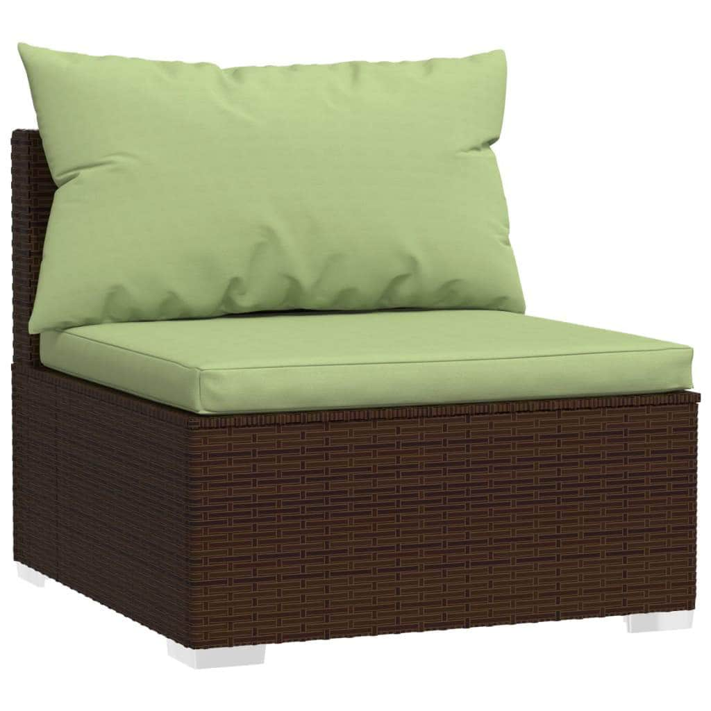 11 Piece Garden Lounge Set with Cushions Poly Rattan