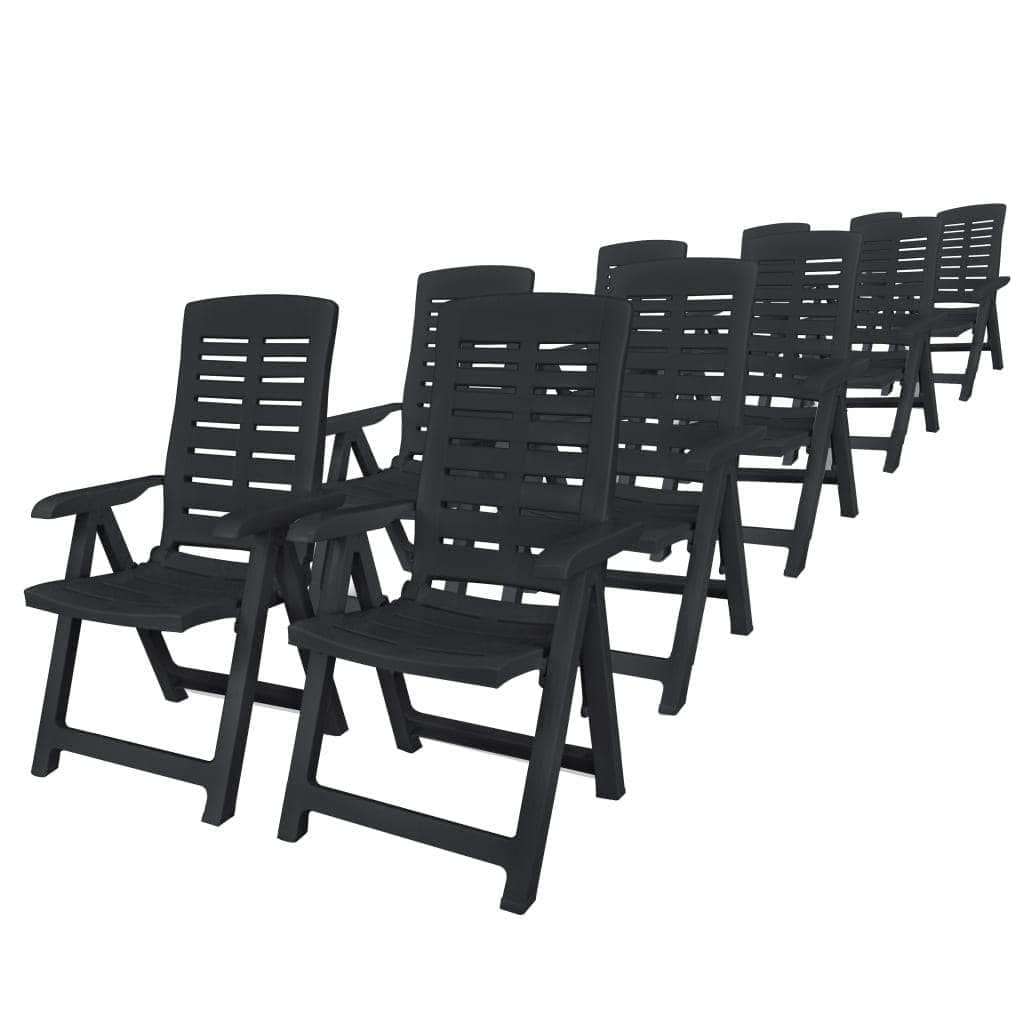 11 Piece Outdoor Dining Set Plastic Anthracite