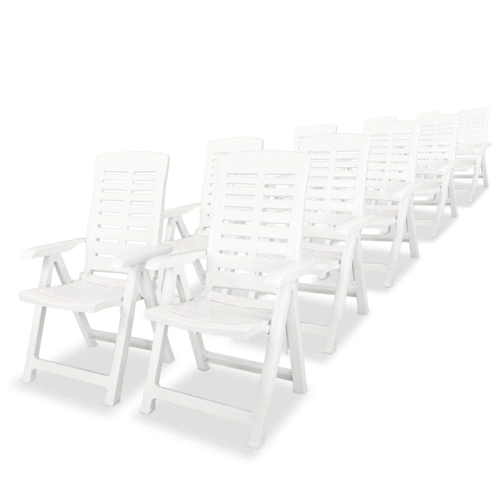 11 Piece Outdoor Dining Set Plastic White