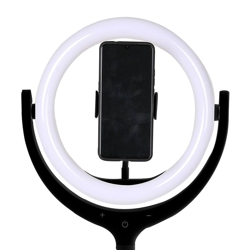 12'' Led Ring Light With Tripod Stand Phone Holder Black