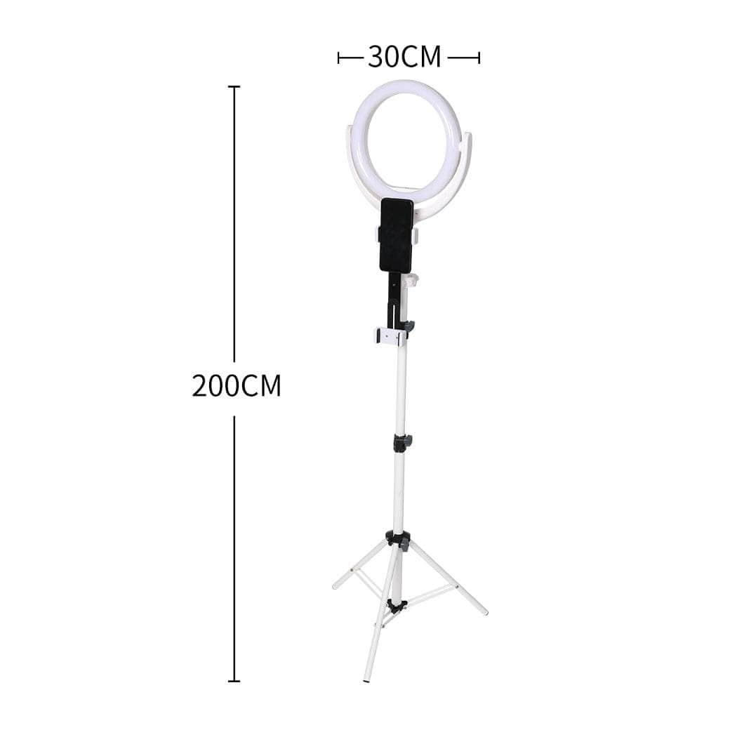 12'' Led Ring Light With Tripod Stand Phone Holder White