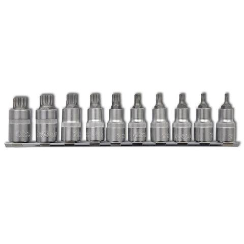 12-Point Bit Set Socket Wrench Set 10 pcs on Strip