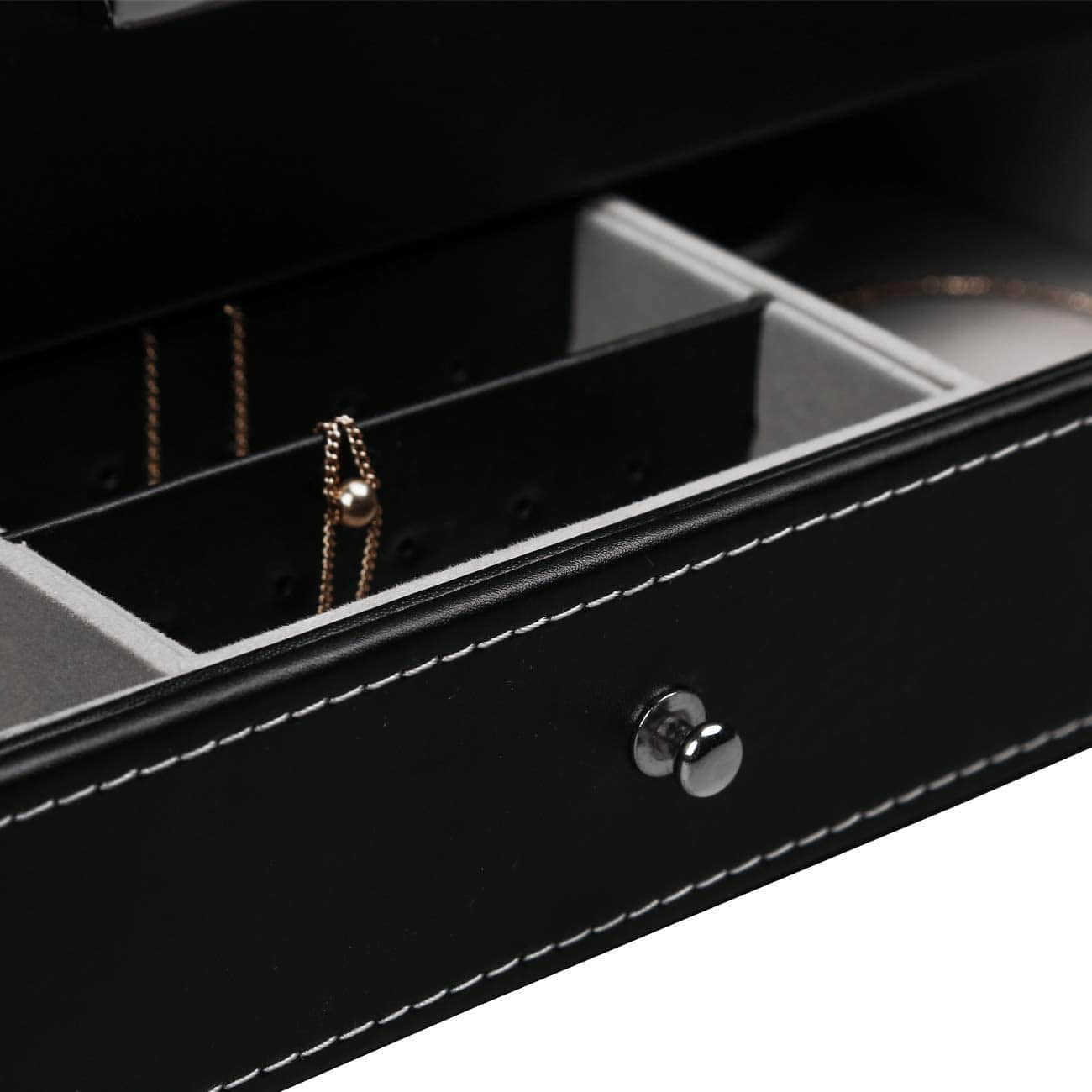 12 Slot Pu Leather Lockable Watch And Jewelry Storage Boxes (Black)