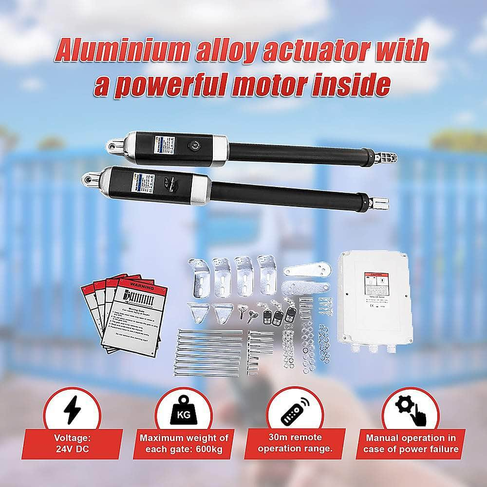 1200KG 10W Solar Double Swing Auto Motor Remote Gate Opener