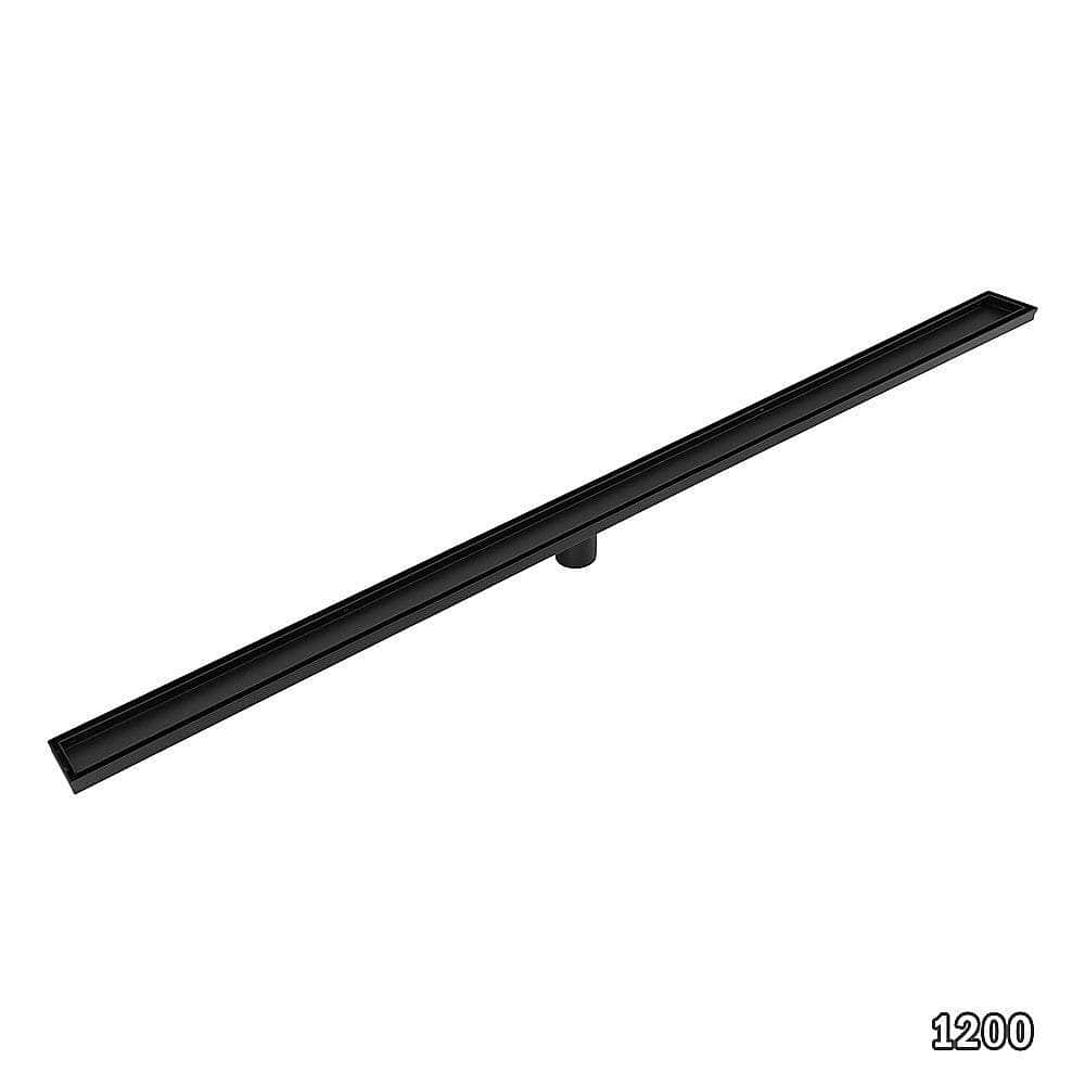 1200Mm Black Grate Shower Drain With Centre Outlet