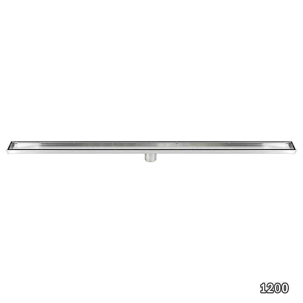 1200mm Stainless Steel Tile Insert Shower Drain - Centre Outlet Floor Waste