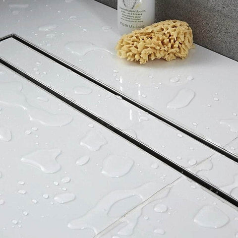 1200mm Stainless Steel Tile Insert Shower Drain - Centre Outlet Floor Waste