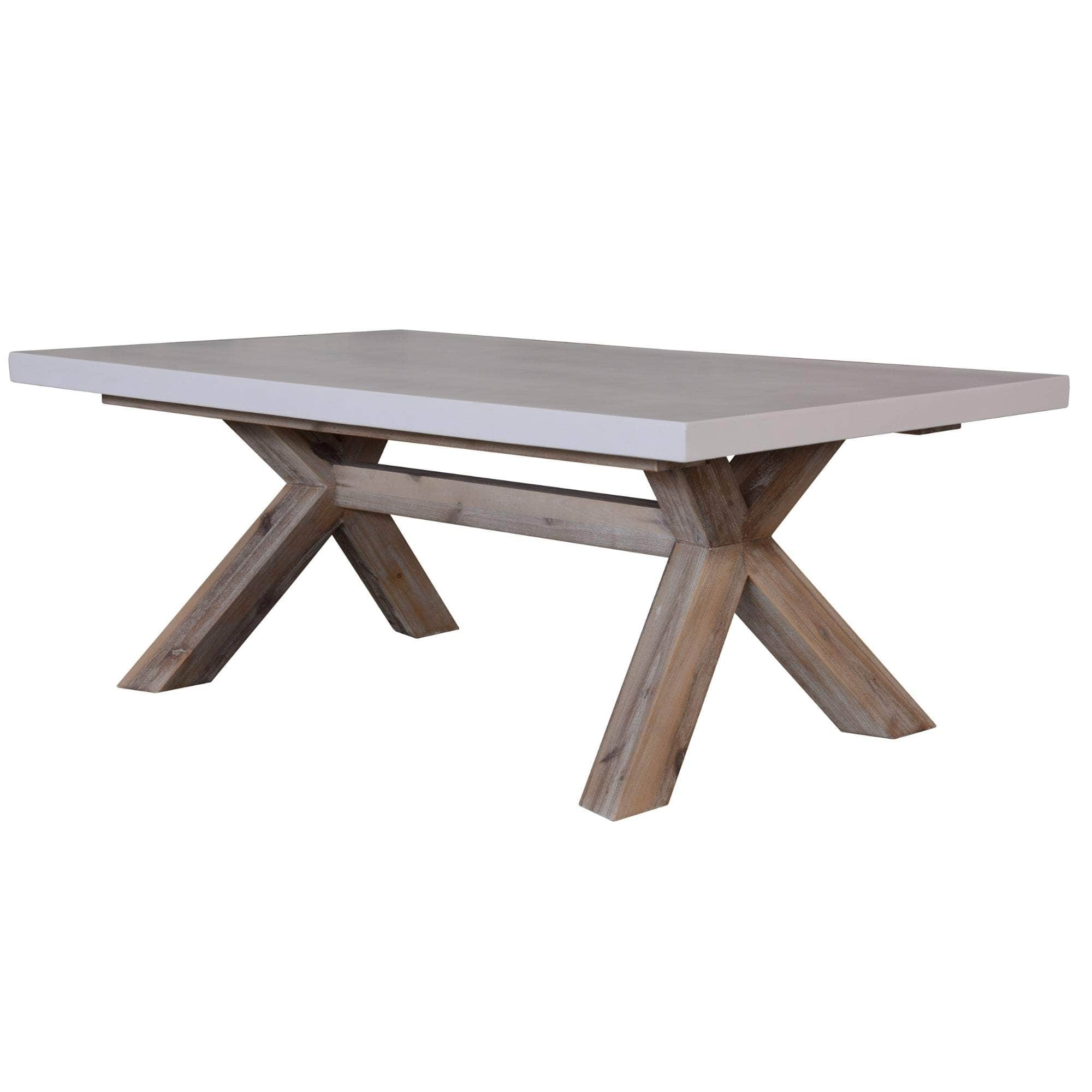 120Cm Coffee Table With Concrete Top - White