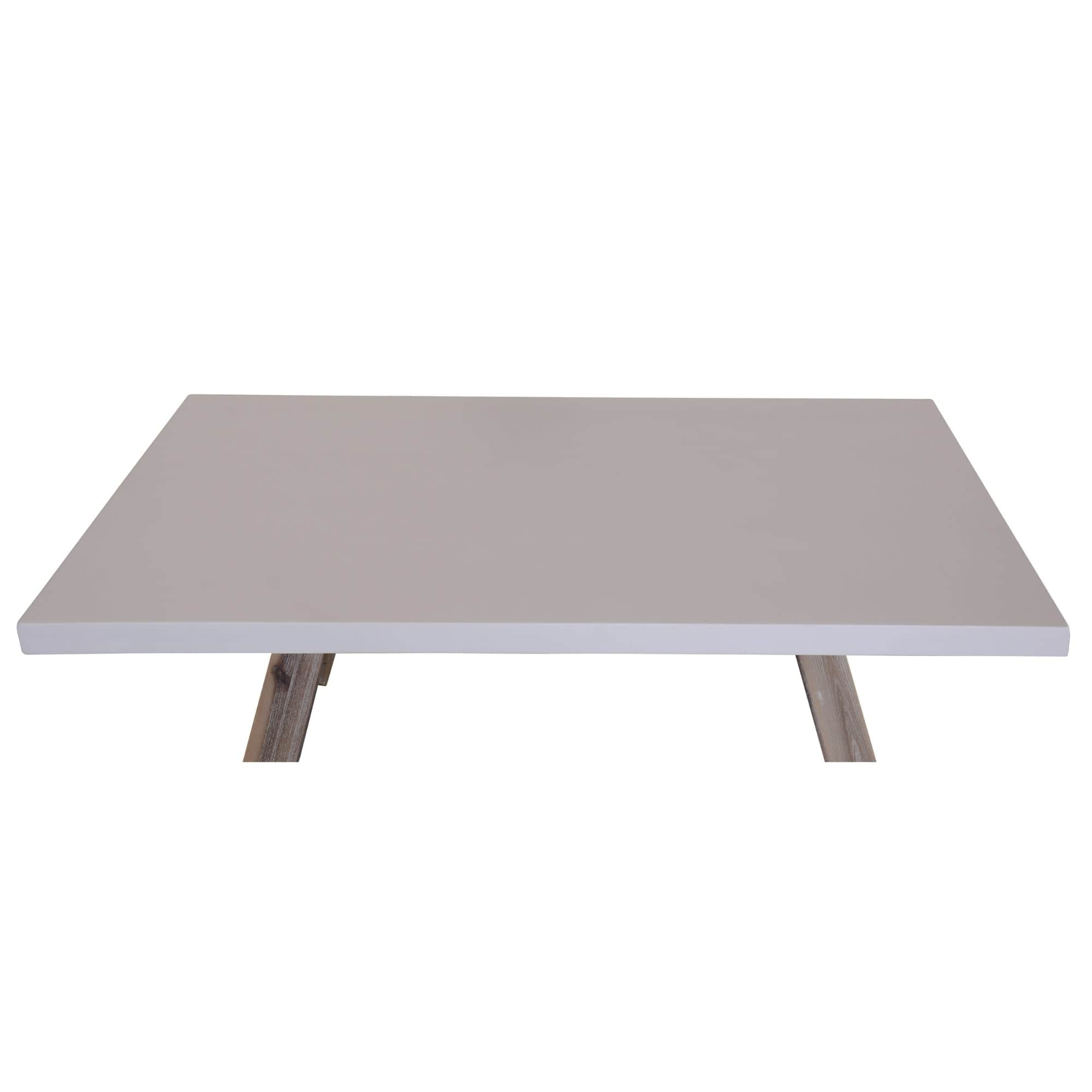 120Cm Coffee Table With Concrete Top - White