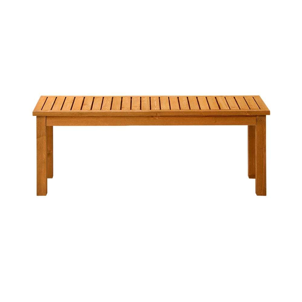 120cm Garden Bench Outdoor Slatted Seat Wood Patio Dining Chair 2 Seater