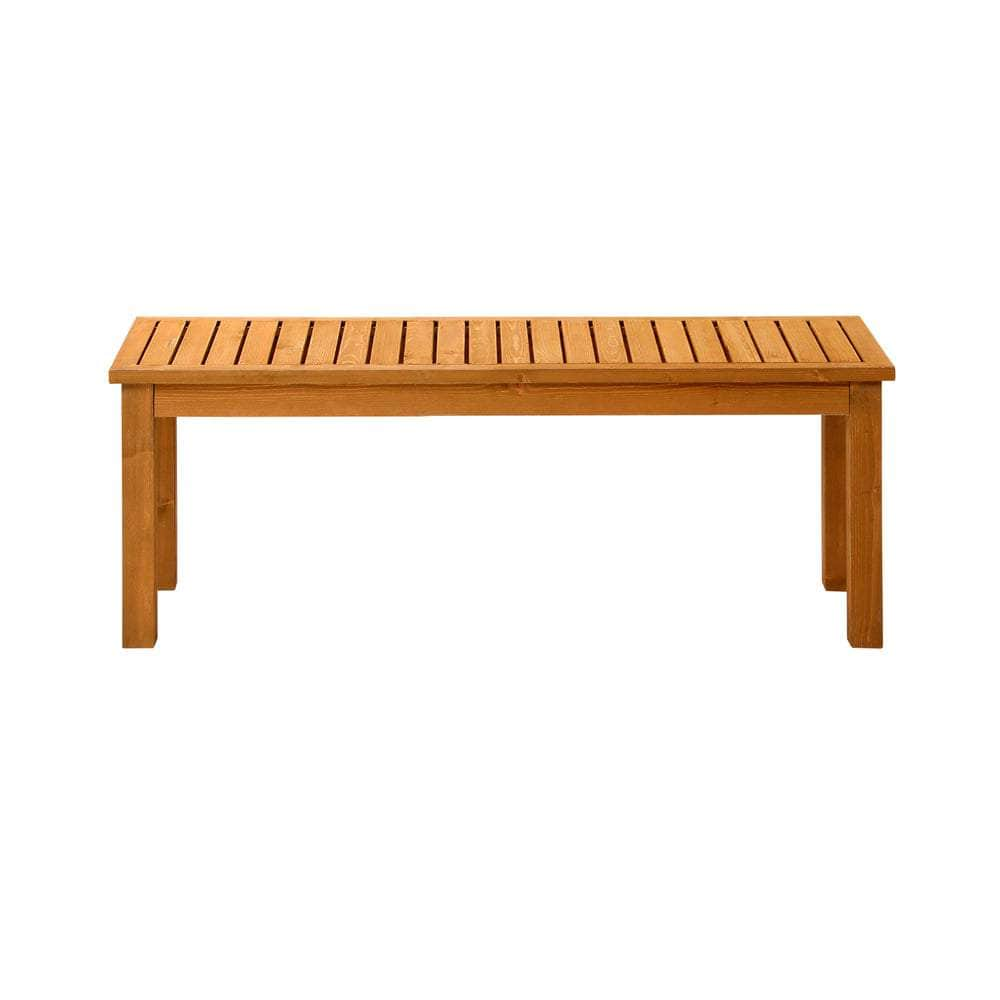 120cm Garden Bench Outdoor Slatted Seat Wood Patio Dining Chair 2 Seater