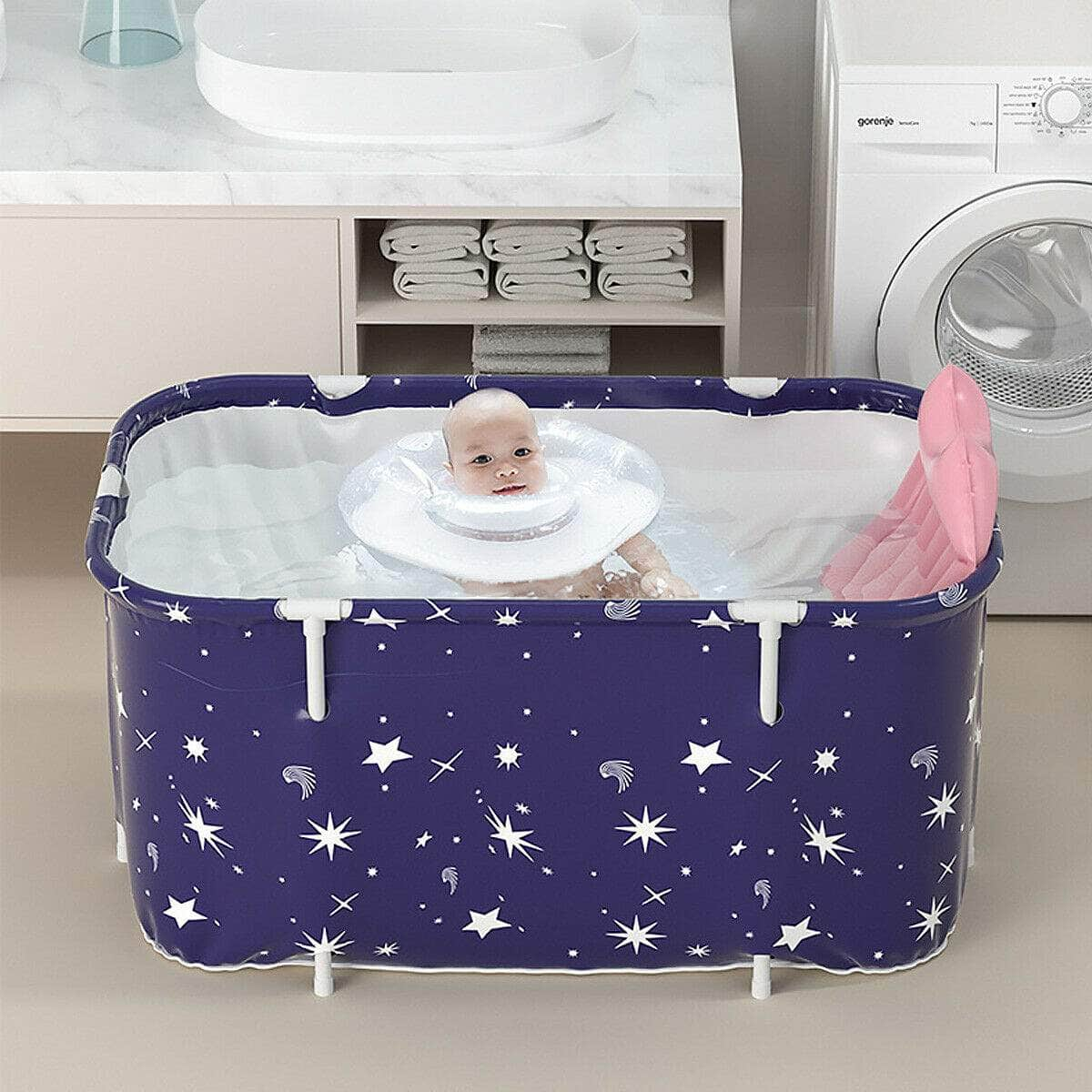 120CM Large Bath Adult Folding Barrel SPA Household Tub Family