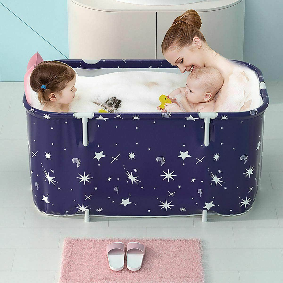 120CM Large Bath Adult Folding Barrel SPA Household Tub Family