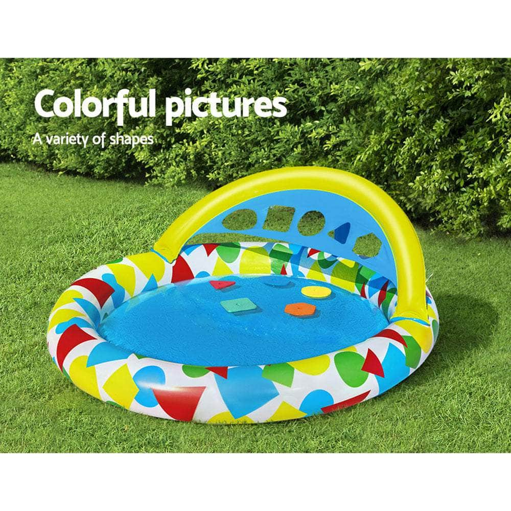 120X117X46Cm Inflatable Play Swimming Pool W/ Canopy 45L