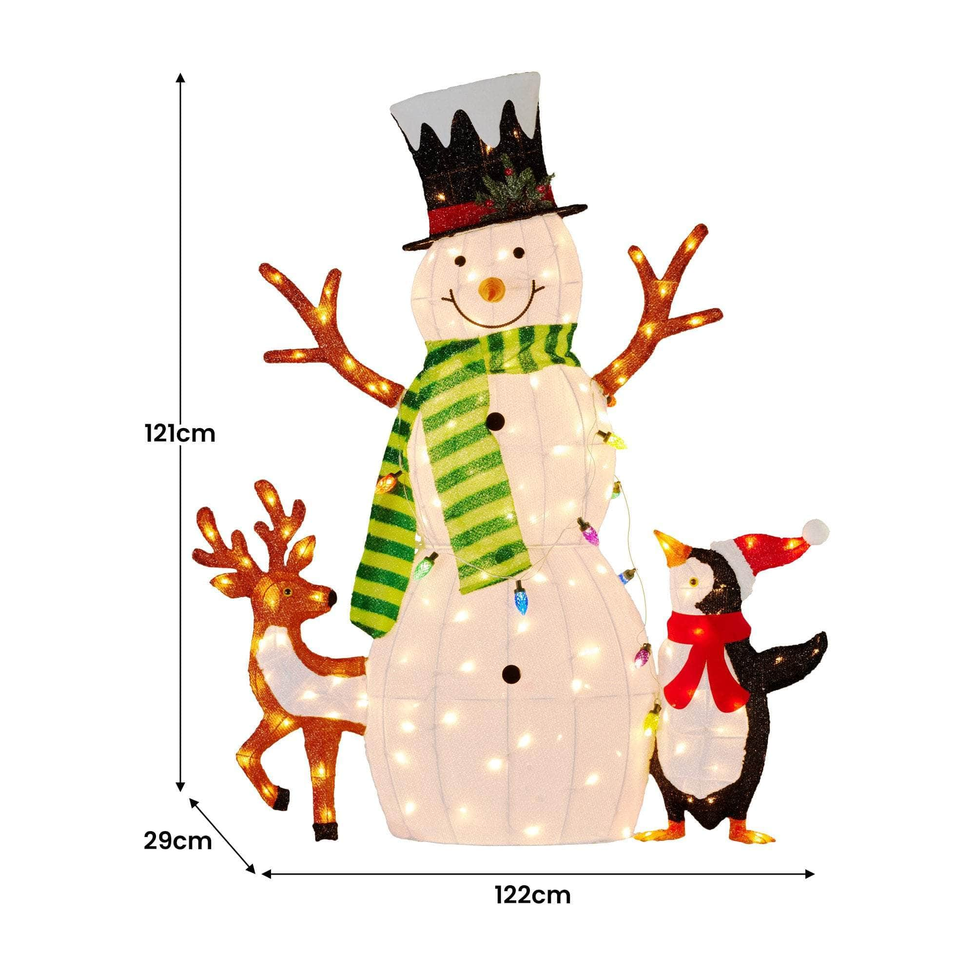 121cm Christmas Snowman Display with Lights and Animals