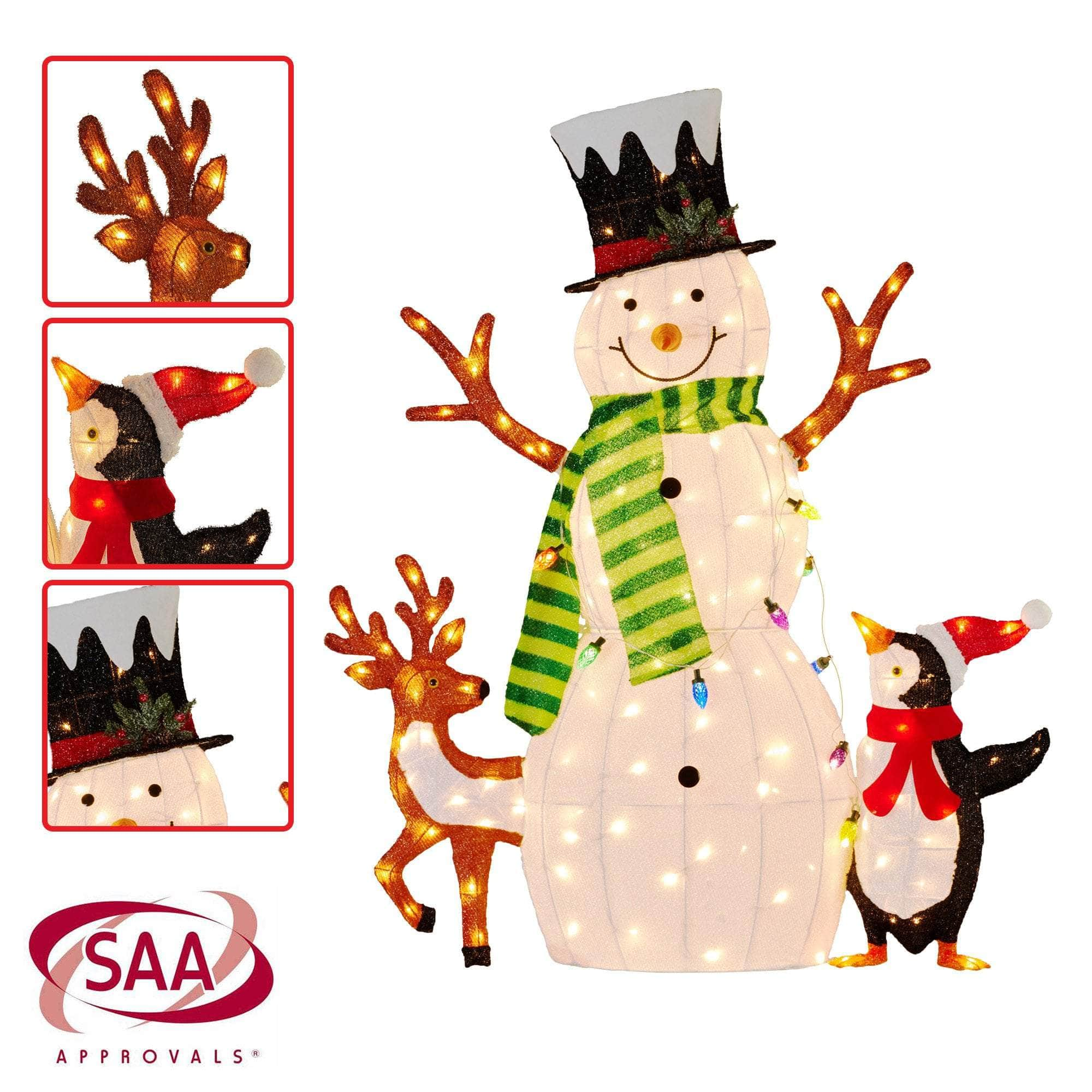 121cm Christmas Snowman Display with Lights and Animals