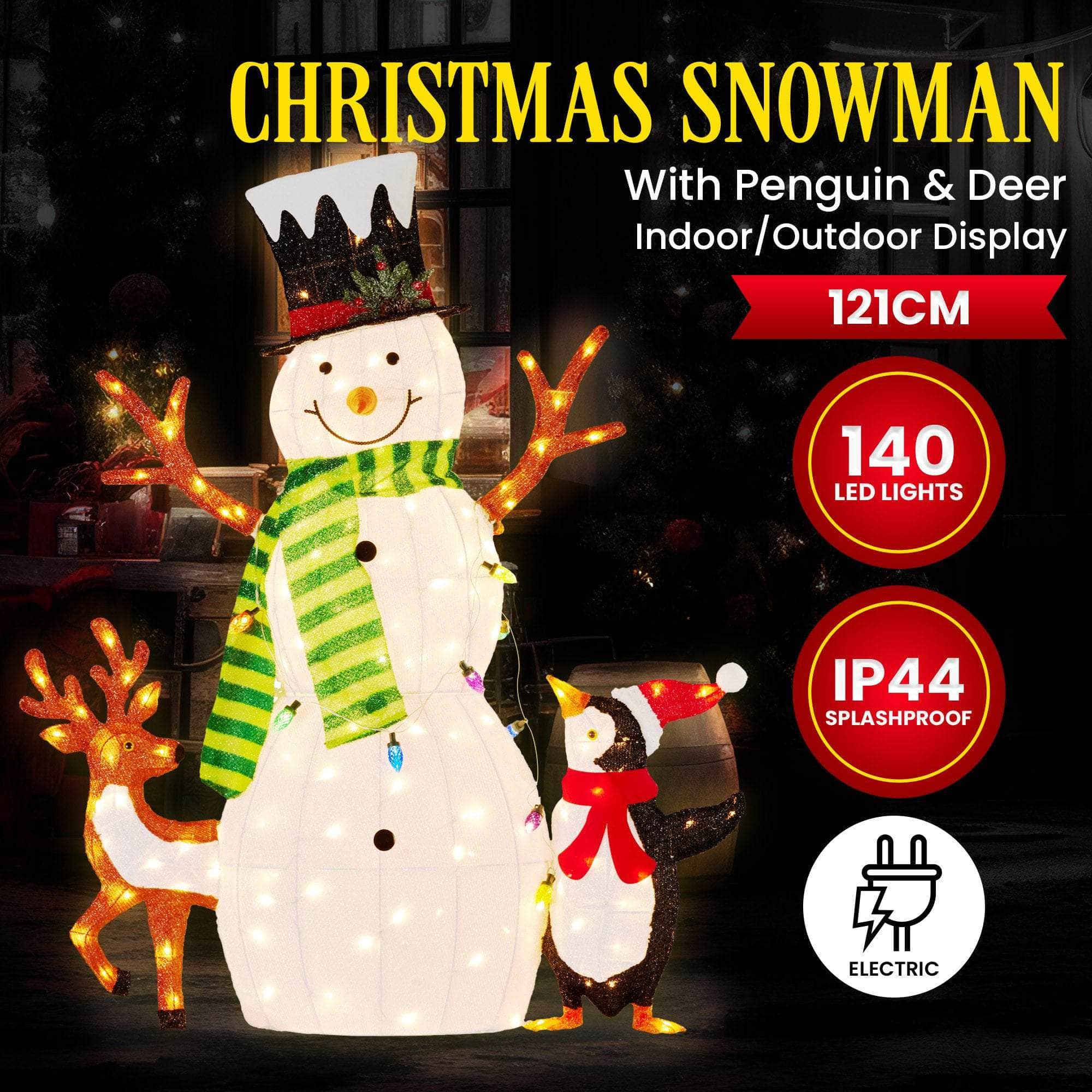 121cm Christmas Snowman Display with Lights and Animals