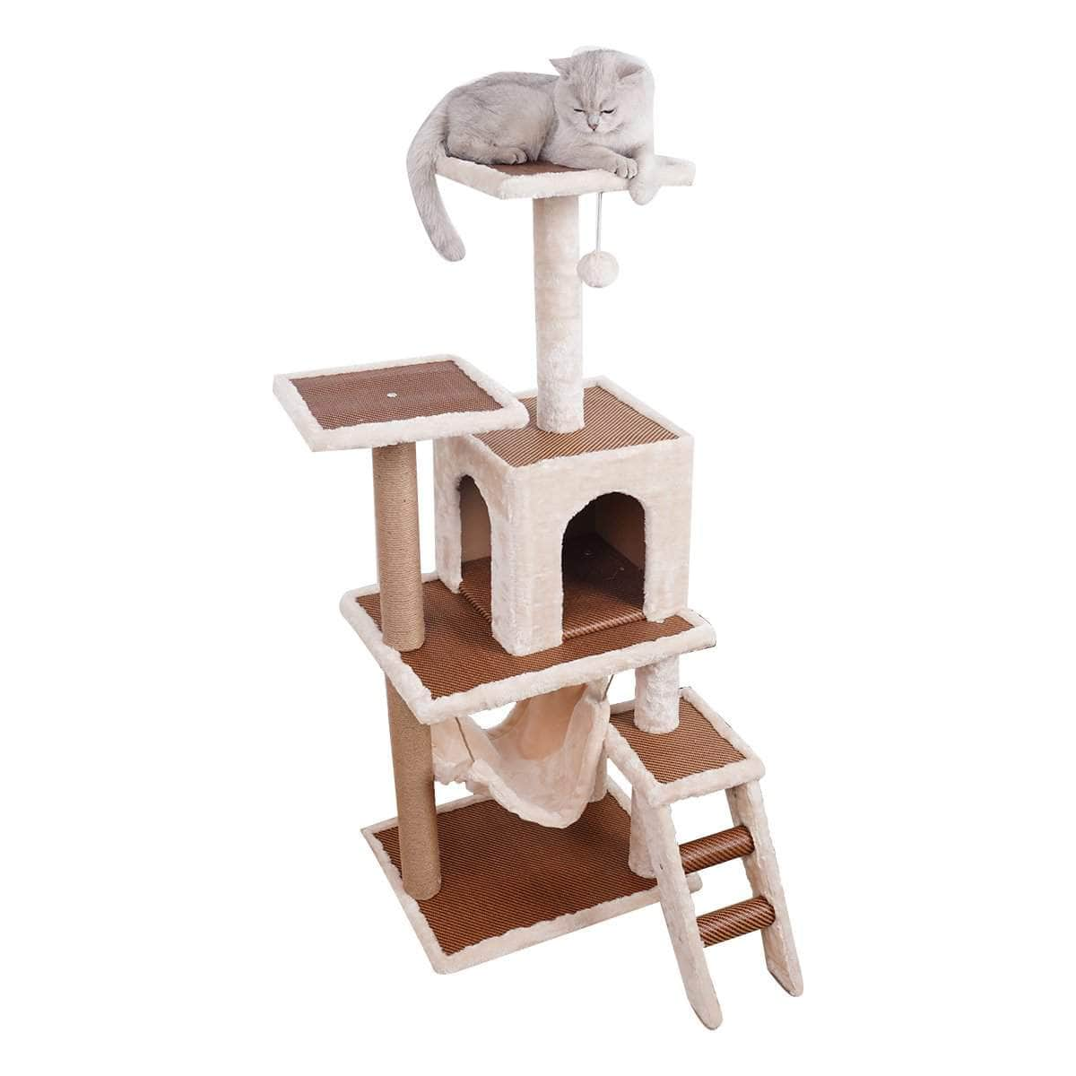 125cm Cat Tree Scratching Post - Beige