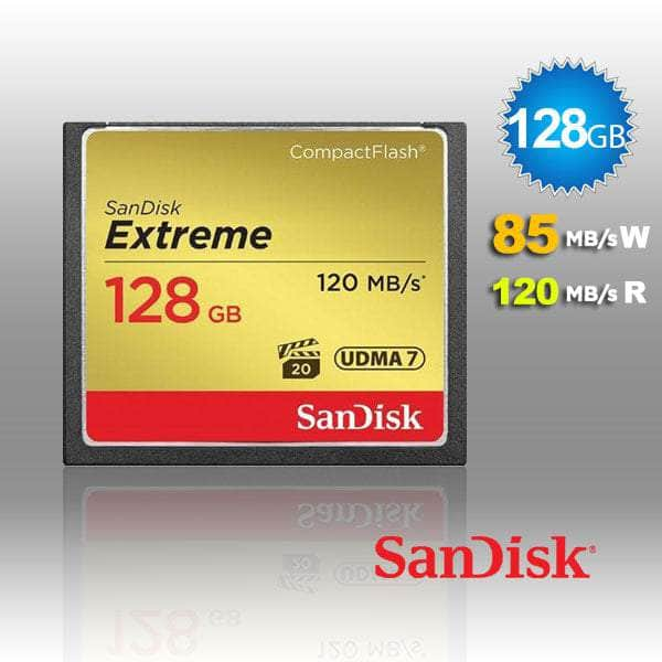 128Gb Extreme Compactflash Card With (Write) 85Mb/S And (Read)120Mb/S