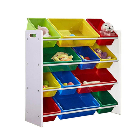 12Bins Kids Toy Box Shelf Storage Rack Drawer