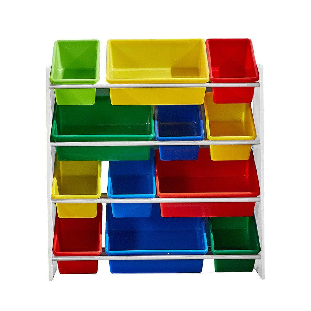 12Bins Kids Toy Box Shelf Storage Rack Drawer