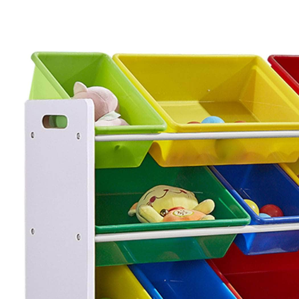 12Bins Kids Toy Box Shelf Storage Rack Drawer