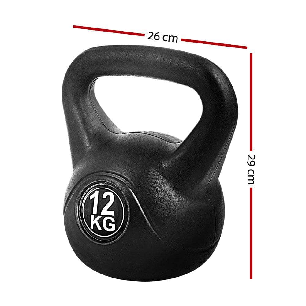 12Kg Kettlebell Set Weight Lifting Bench Dumbbells Kettle Bell