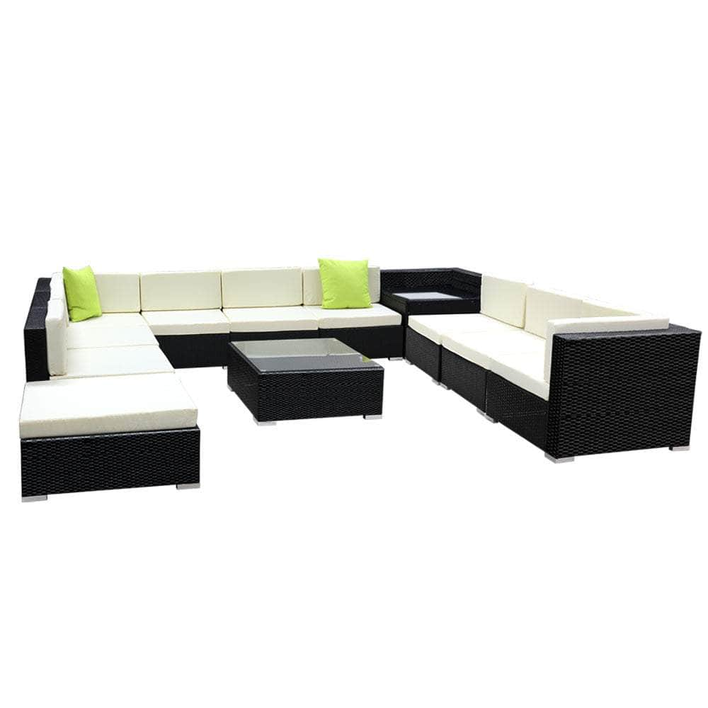 12Pc Outdoor Furniture Sofa Set Wicker Garden Patio Lounge