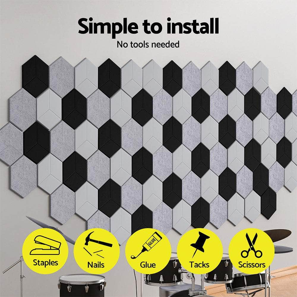 12pcs Acoustic Foam Panels - Soundproof Absorption White