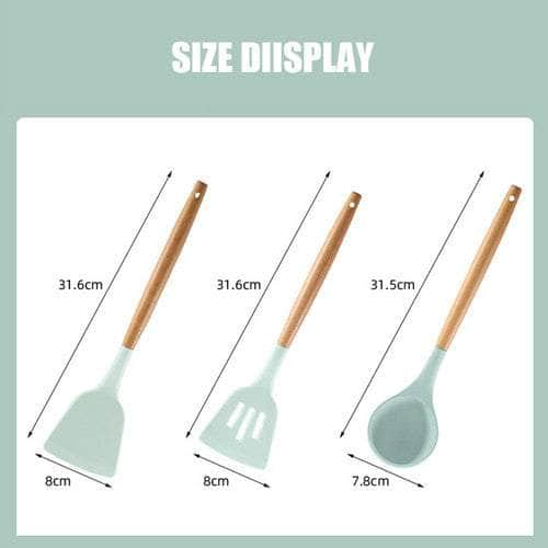 12pcs Kitchen Silicone Flexible Spatulas Cake Cream Scraper Cooking Baking Tool