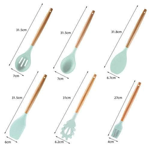 12pcs Kitchen Silicone Flexible Spatulas Cake Cream Scraper Cooking Baking Tool