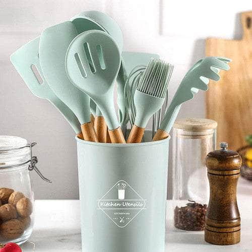 12pcs Kitchen Silicone Flexible Spatulas Cake Cream Scraper Cooking Baking Tool