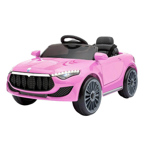 12V Pink Kids Electric Ride-On Car with Headlight & Music