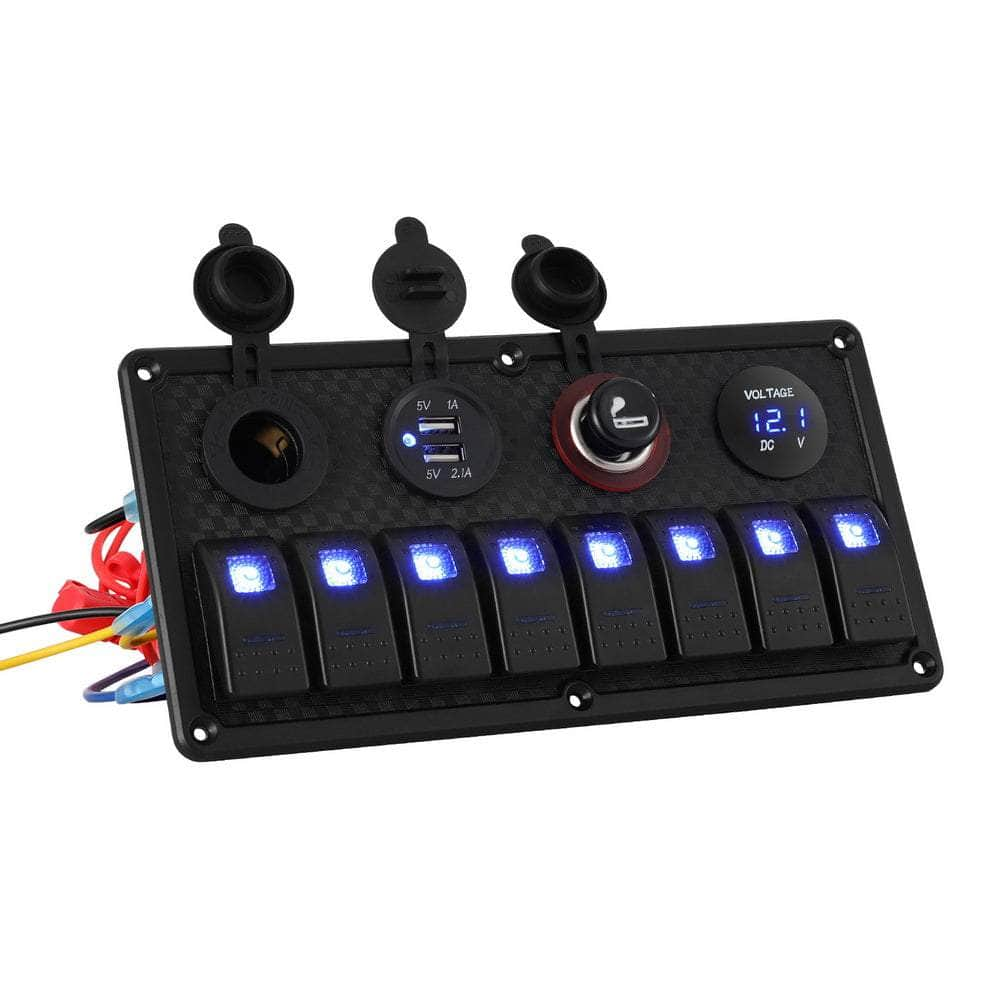 12V Switch Panel For Car Boat Marine USB ON-OFF LED Rocker Toggle