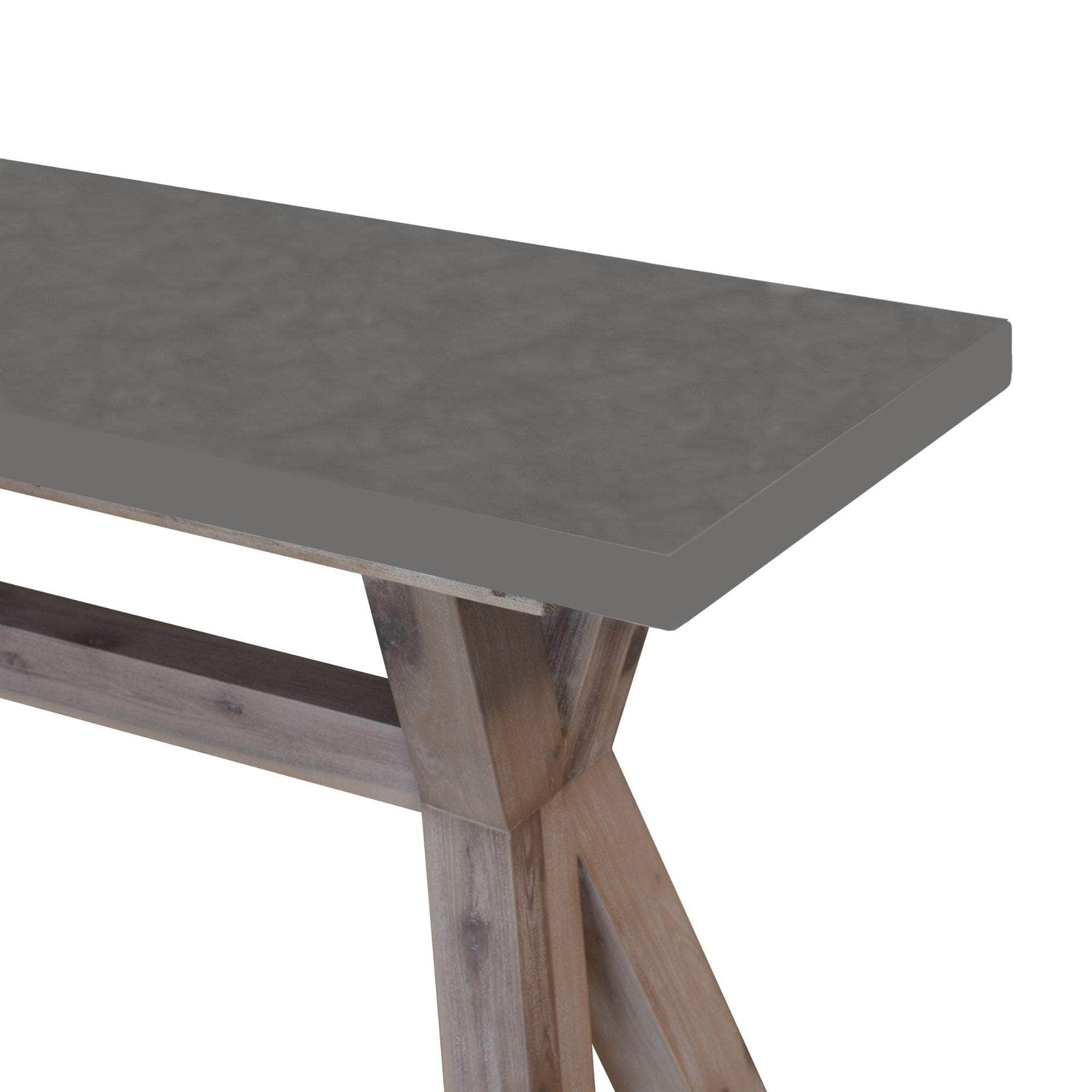 130Cm Hall Entrance Console Table With Concrete Top - Grey