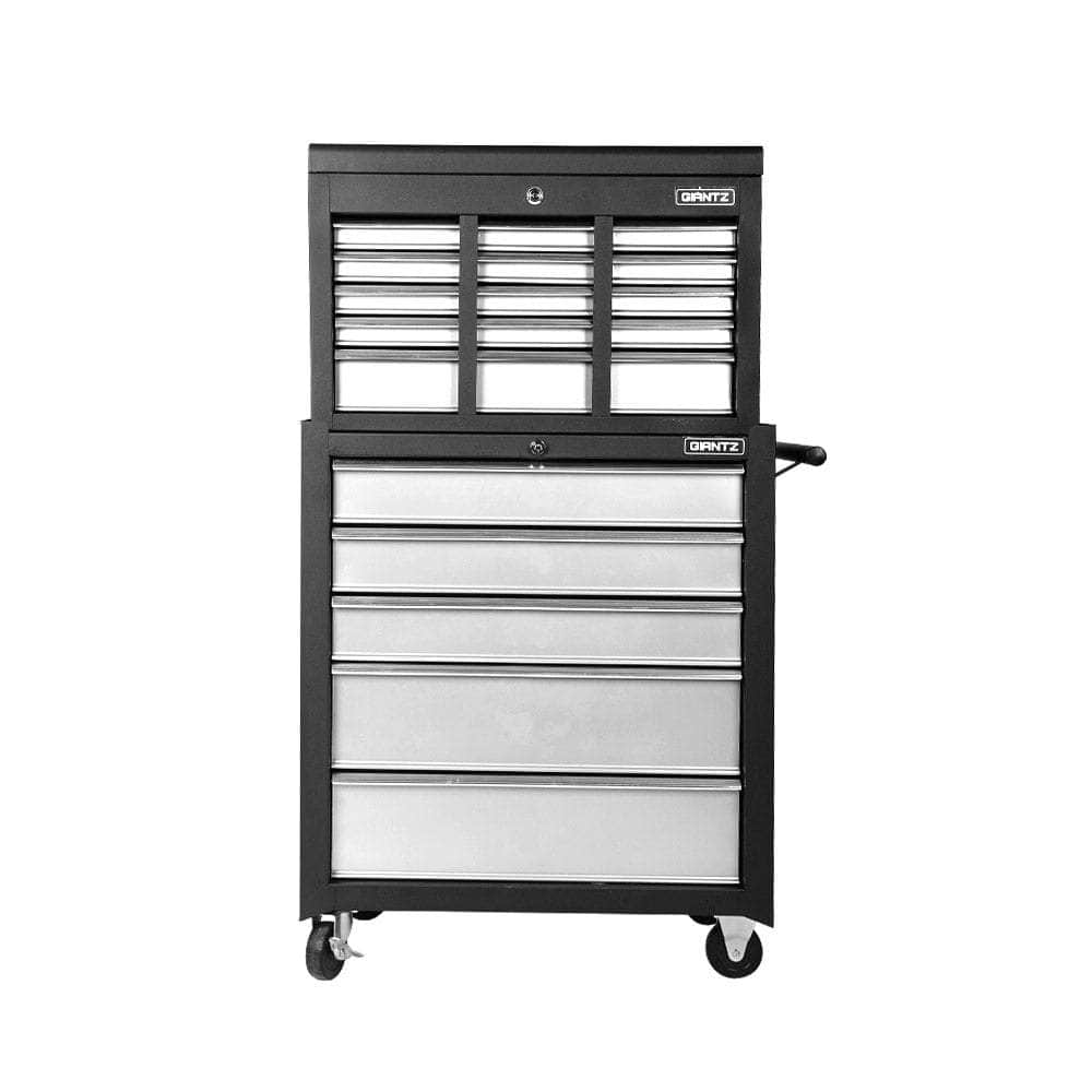 14 Drawer Tool Box Cabinet Chest Mechanic Garage Storage Trolley Grey