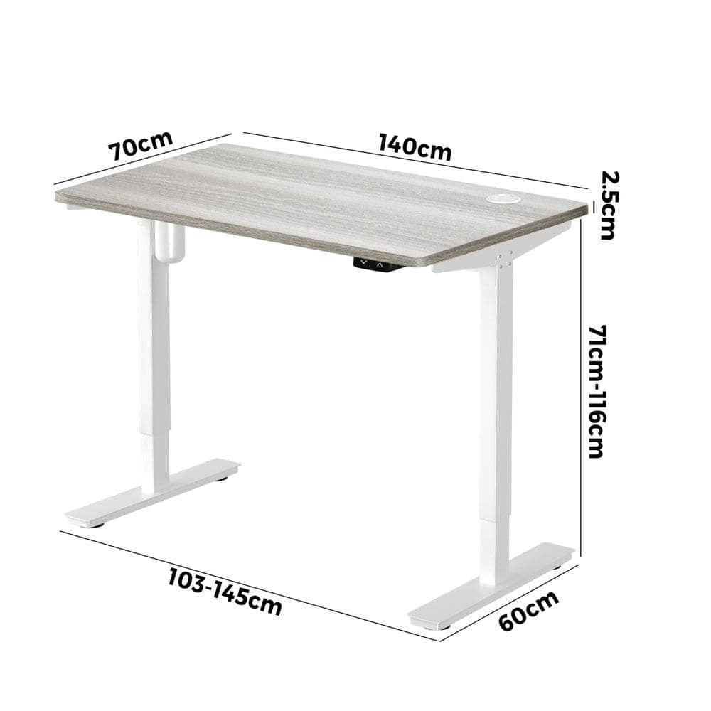 140CM Electric Standing Desk Adjustable Black&Grey-Oak